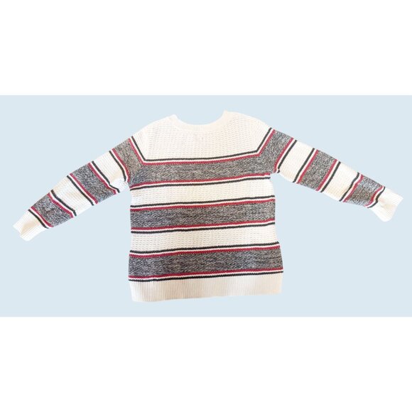 BARBOUR Merseyside Striped Textured Crew Neck Sweater Size 8 - Picture 5 of 8